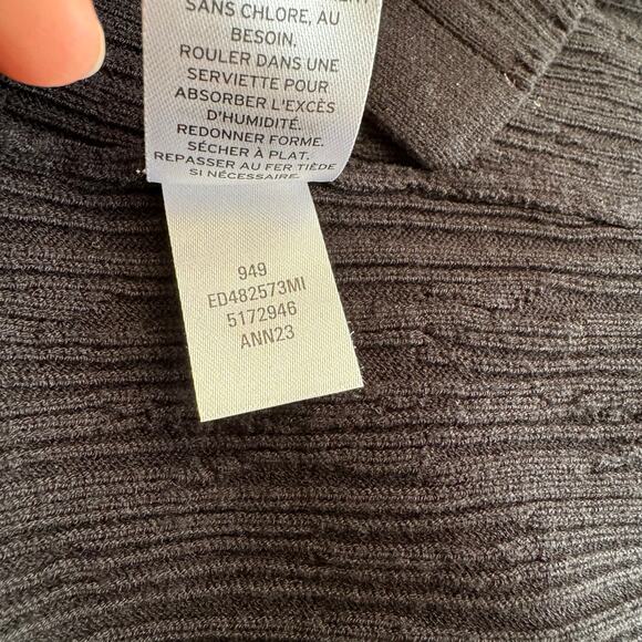 Open Edit Long Sleeve Ribbed Collared Dress Black Goth Grunge Emo Women size LG - Picture 7 of 7